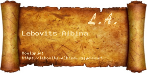 Lebovits Albina névjegykártya