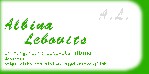 albina lebovits business card